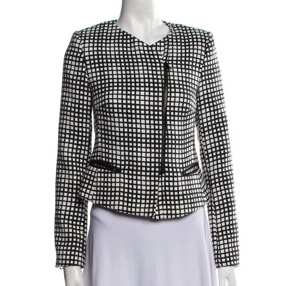 L’Agence Black White Checkered Grid Jacket Size 2 - Picture 1 of 6